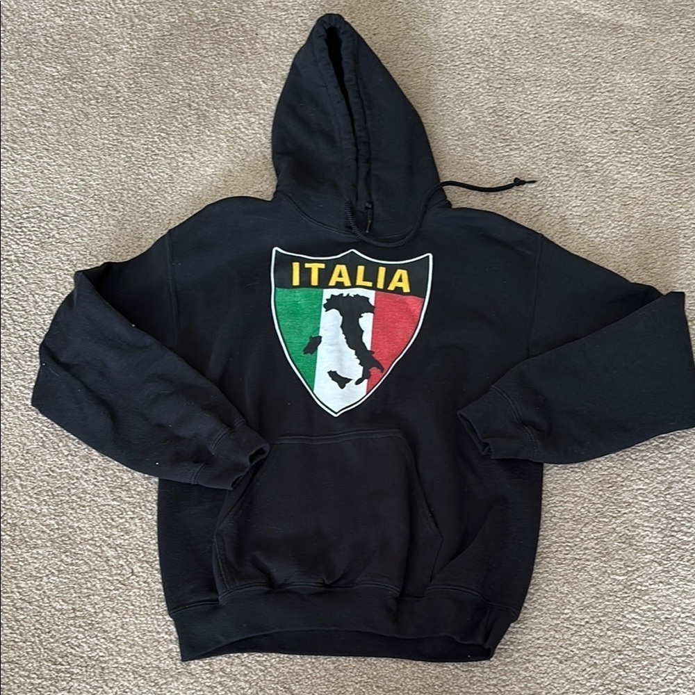 Italia Black Hoodie Size small